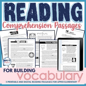 4th 5th Grade Vocabulary Activities Context Clues Reading Comprehension Passages Printable Reading Worksheet Homeschool Worksheets for Kids