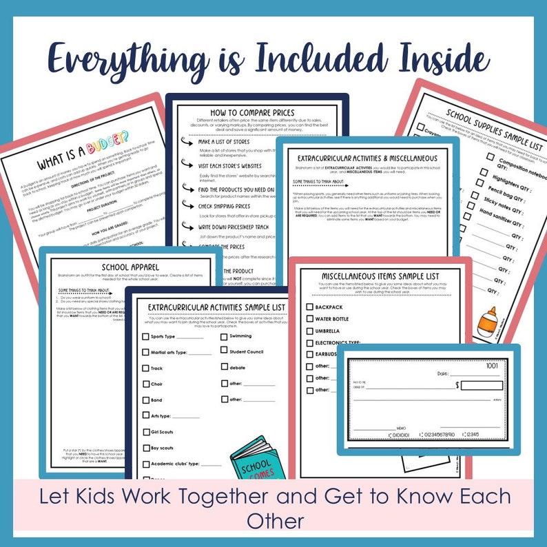Back to School Printable Worksheet Activities 5th, 6th, 7th Grade Fun ...