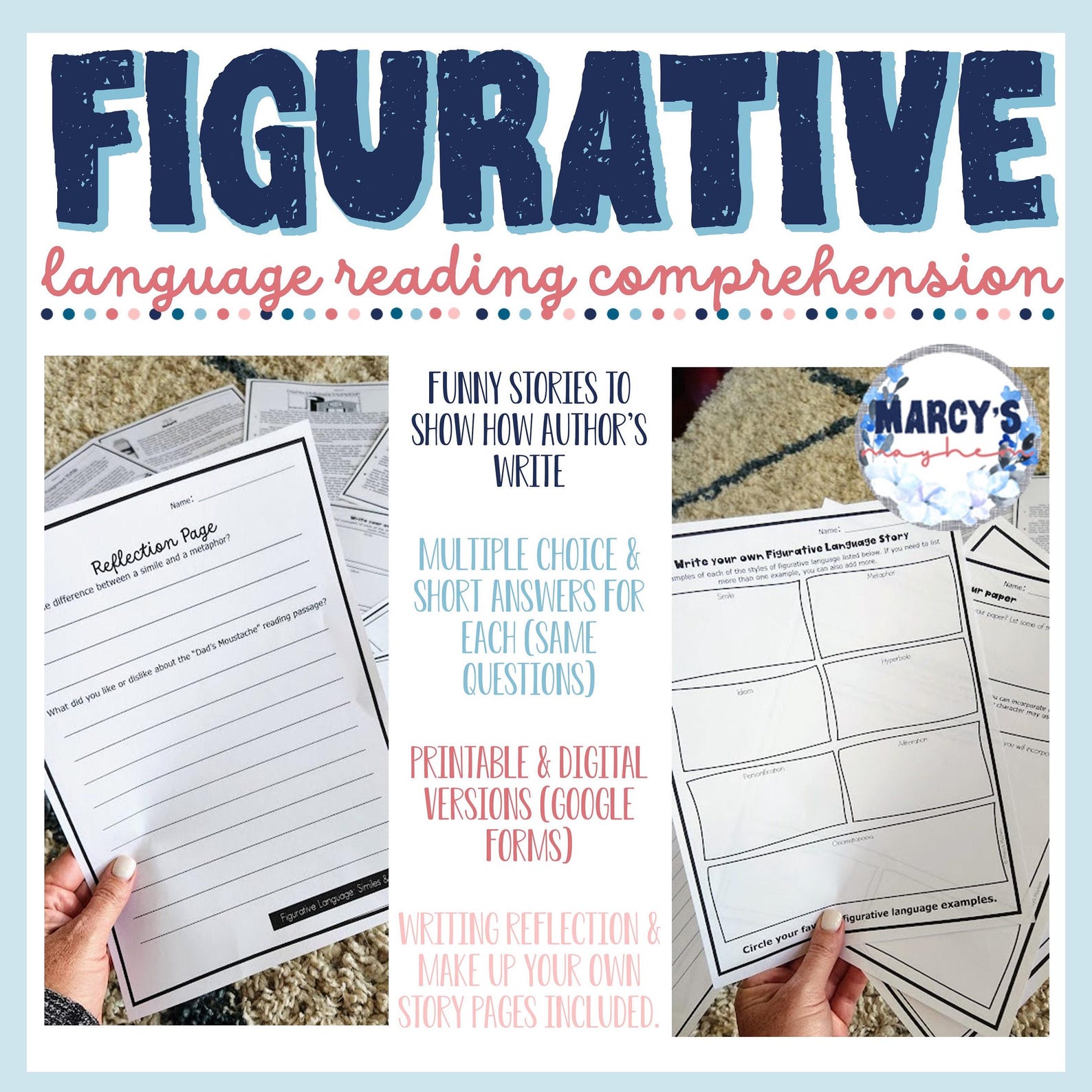 Figurative Language Reading Comprehension Passages With Questions ...