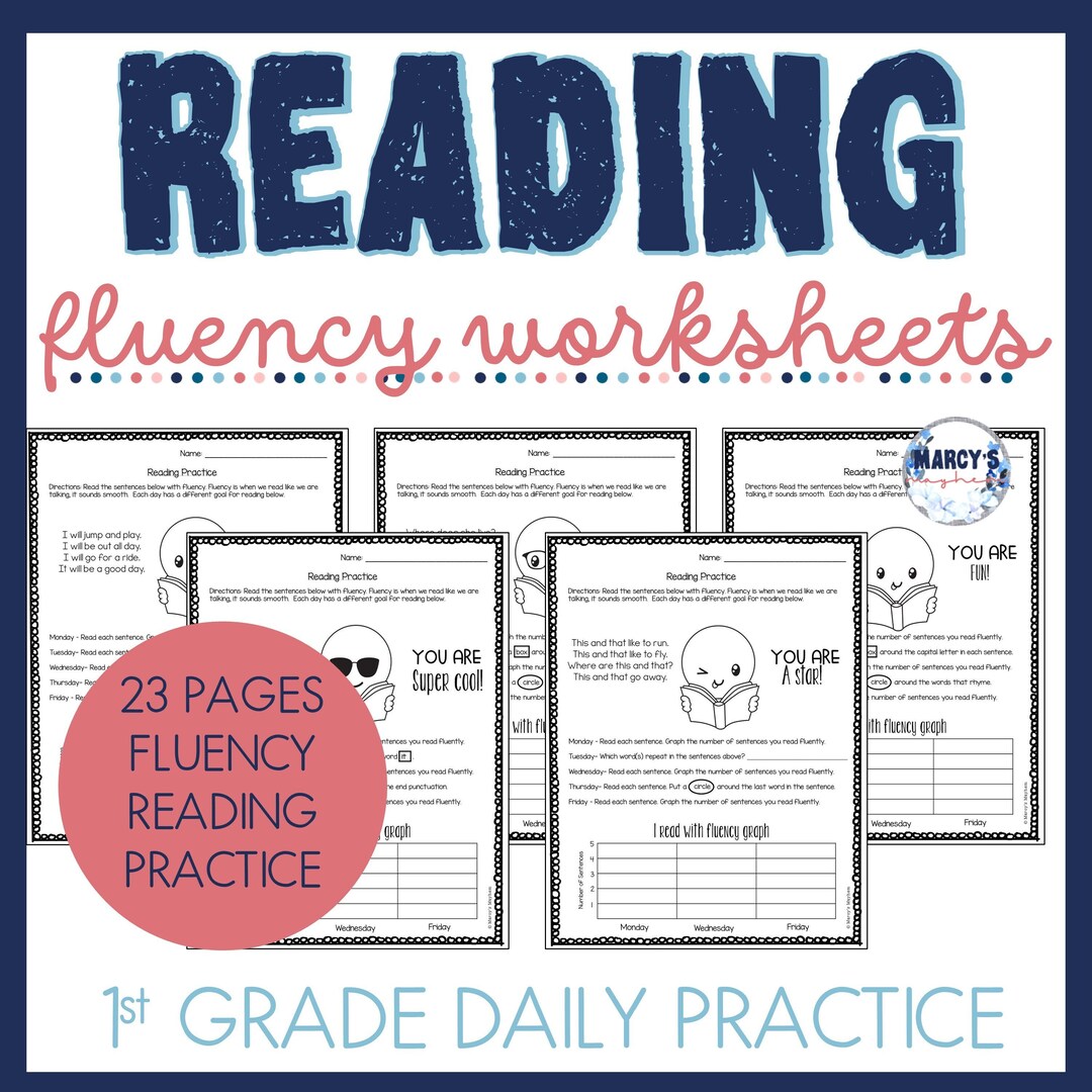 Grade　Kindergarten　Reading　Fluency　Using　Practice　for　1st　Etsy