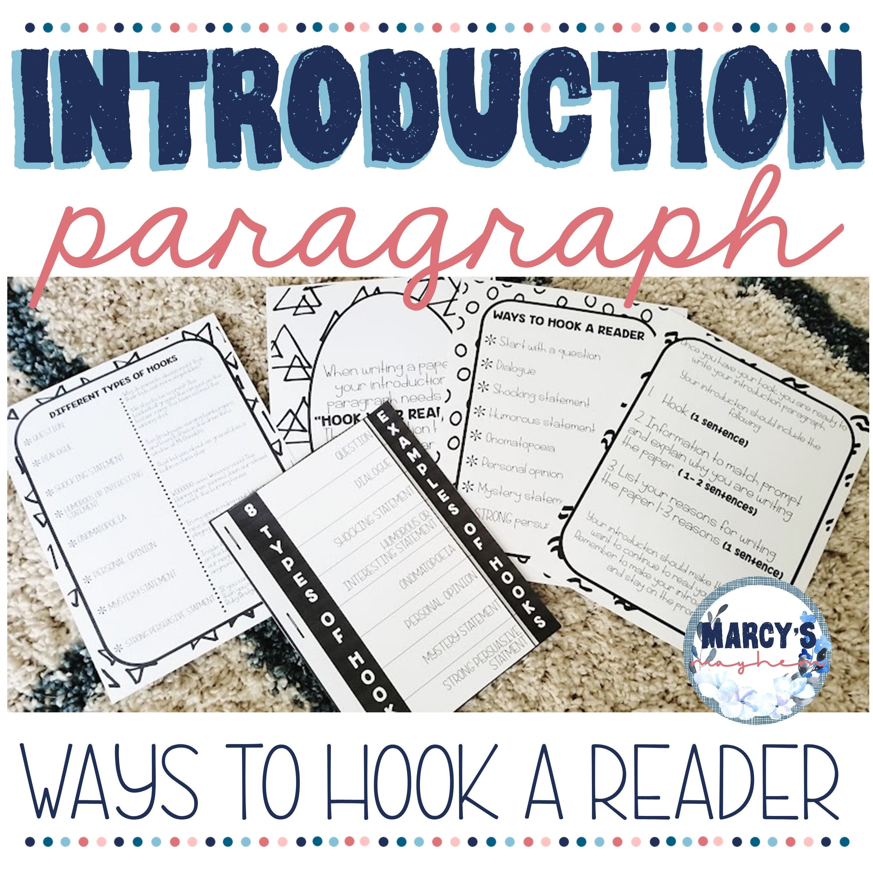 How to Write a Good Introduction Paragraph 4th & 5th Grade, Hook Your ...