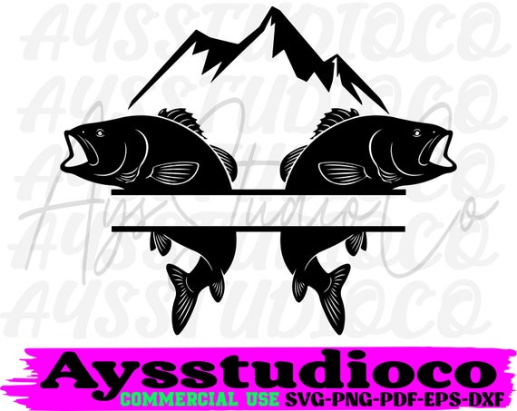 Bass fish svg, fish monogram svg, Fishing svg files for silhouette, svg  files for Cricut, downloads, Cricut files Animal monogram see svg