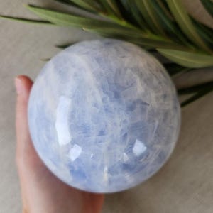 Polished Blue Calcite Sphere: Madagascar Crystal for Peace (3.25 Inches)