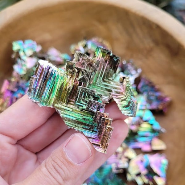 Bismuth Crystal / Colorful Bismuth Crystals / Small, Medium, Large Bismuth / Rainbow Bismuth Specimens