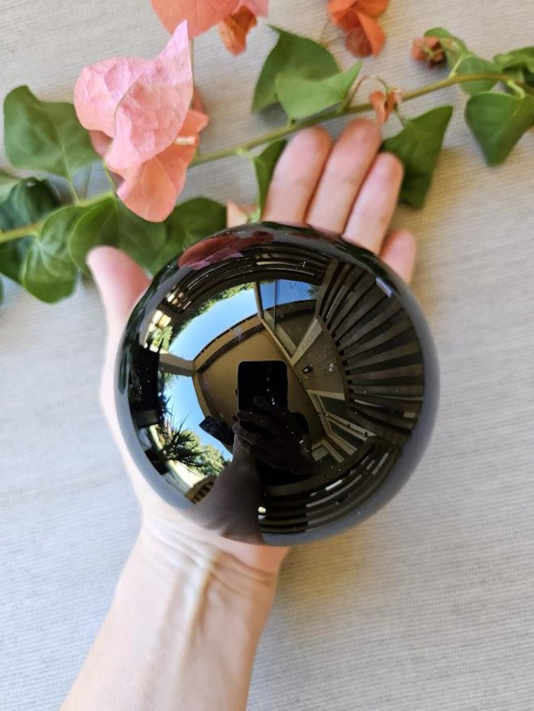 Large Black Obsidian Sphere / Quality Black Obsidian Sphere / Polished ...