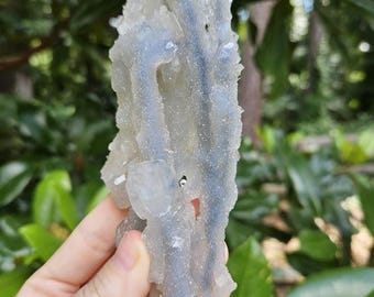 Rare! Quality Blue Chalcedony Apophyllite Specimen: Druzy Crystal from Nashik, India