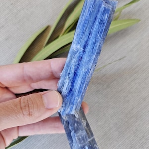 Quality Blue Kyanite Crystal Specimen: Natural Mineral Decor (5 inch), Throat Chakra, Brazilian Crystals