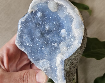 Natural Blue Chalcedony Crystal Cluster - Nashik India