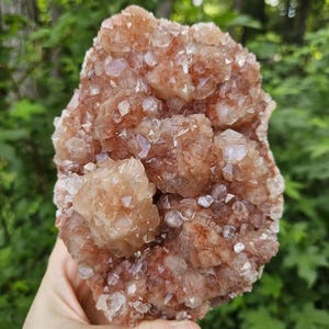 Rare! Quality Peach Stilbite Apophyllite Crystal Cluster: Raw Red Hematite Crystal, Nashik, India