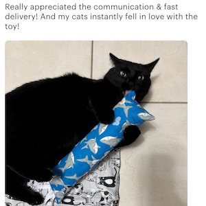 Handmade Catnip Kicker Toy, Crinkle & Ribbon, Fun Fabrics image 13