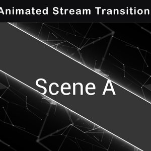 May include: A black and white image with a white diagonal line and a white glow. The text "Scene A" is in the center of the image.