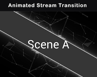 Black & White Neon Style Animated Stream Transition | Twitch Stinger for OBS Studio, Streamlabs