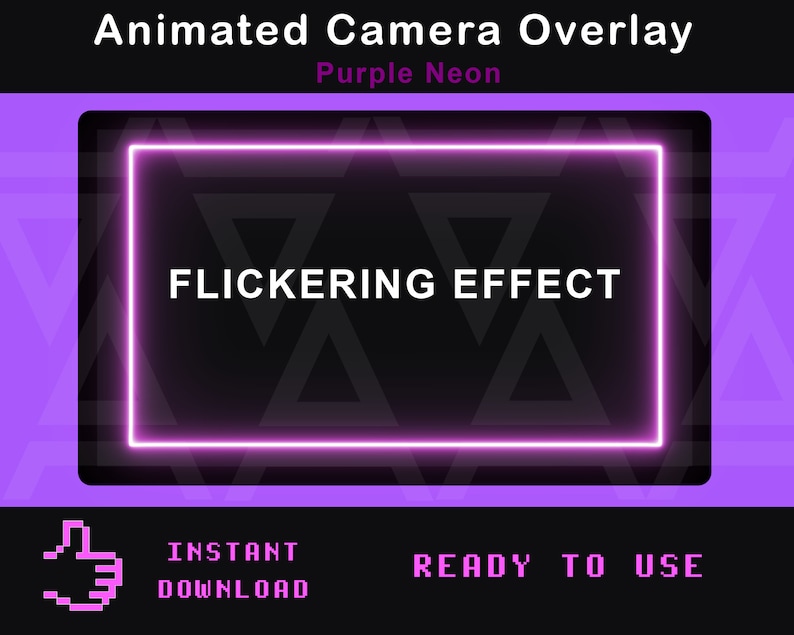 Video Camera Surrounder Twitch Animated Camera Overlay | Purple Neon Webcam Border With ...