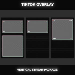 TikTok Live Overlay Pack, Vertical Pixelated Retro TV VHS Style with Glitch Text Screens, Animated Stream Layout for Mobile Streaming