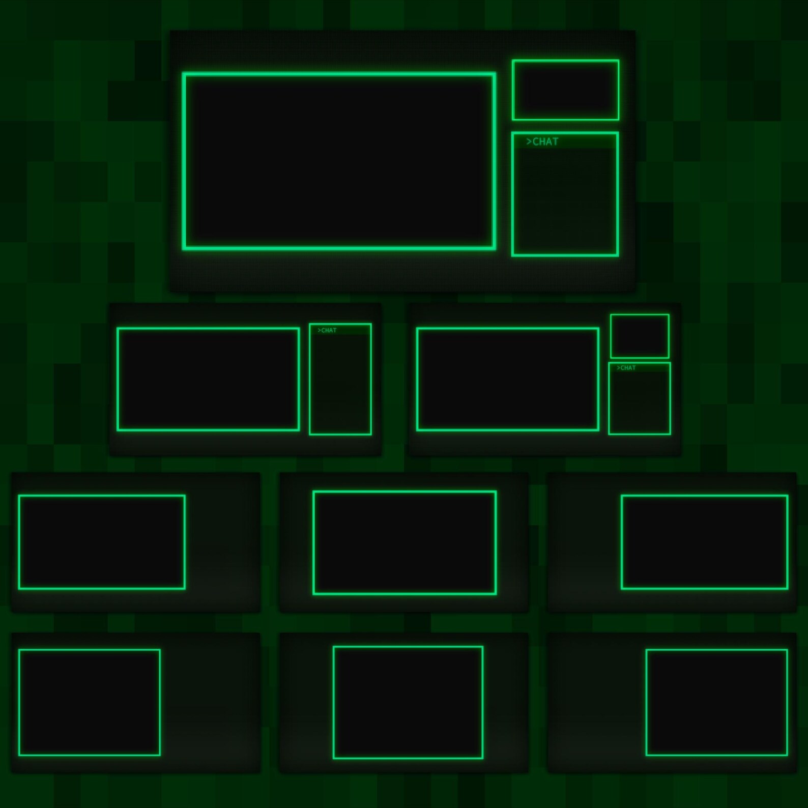 Retro Stream Overlay Package – Animated Green CRT Twitch Overlays for ...