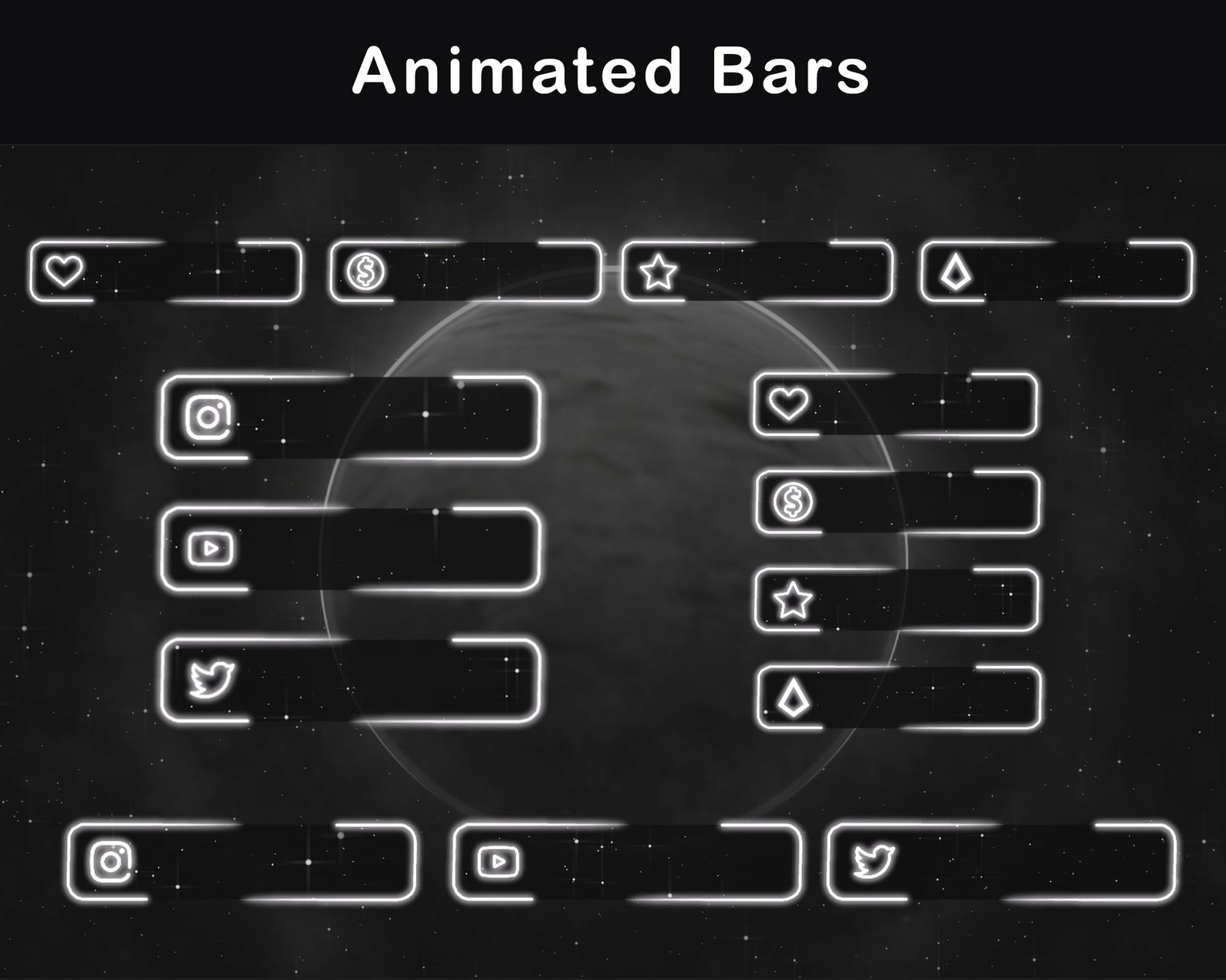 Dark Twitch Overlay Animated Stream Package Animated Alerts Twitch