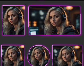 Animated Webcam Overlays | Pink and Purple Twitch Webcam Frames | OBS and Streamlabs Compatible | Rounded Corners | YouTube, Kick, Facebook