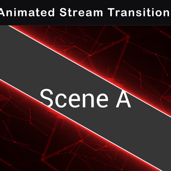 Red Neon Style Animated Stream Transition | Twitch Stinger for OBS Studio, Streamlabs