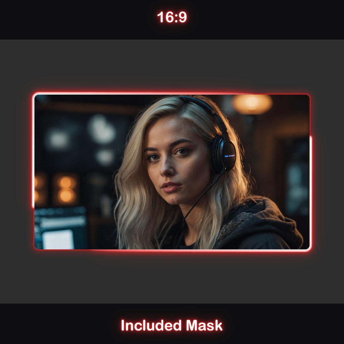 Animated Neon Red Webcam Overlays | Twitch Webcam Borders | Webcam ...