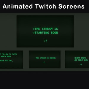 Animated Retro Twitch Screens | Stream Screens | Starting Soon, BRB, Ending, Offline | Twitch Overlay | Stream Overlay | Animated Background