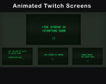 Animated Retro Twitch Screens | Stream Screens | Starting Soon, BRB, Ending, Offline | Twitch Overlay | Stream Overlay | Animated Background