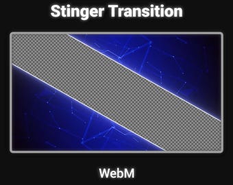 Transizione Blue Neon Twitch Stinger | Transizione di streaming animata per OBS e Streamlabs
