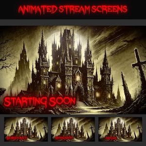 Animated Background Stream Starting Soon, Goth Twitch Overlay, Horror OBS Overlay, Vampire Twitch Scenes, Spooky Halloween Vtuber Overlay