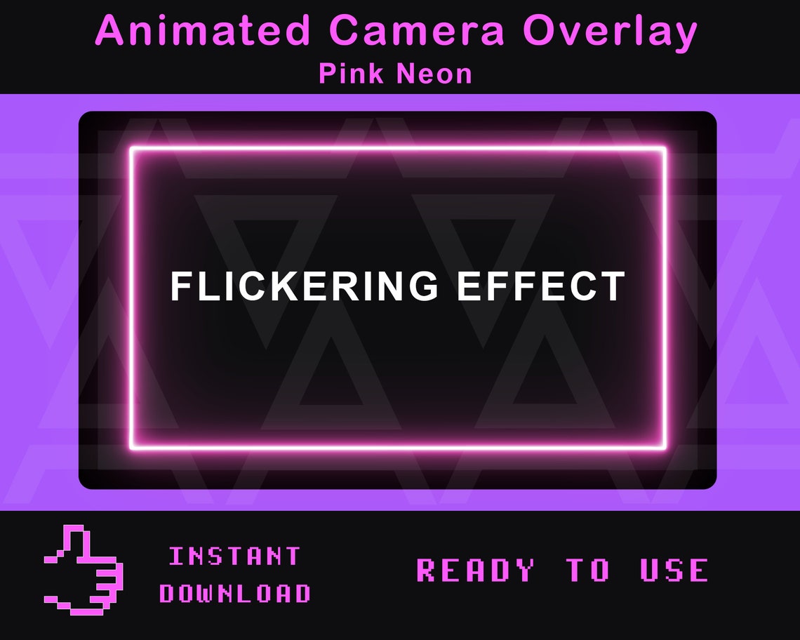 Twitch Animated Camera Overlay Pink Neon Webcam Border With - Etsy UK