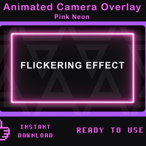 Twitch Animated Camera Overlay | Pink Neon Webcam border with flickering effect | Pink Neon Webcam frame | Twitch Overlay for Streaming