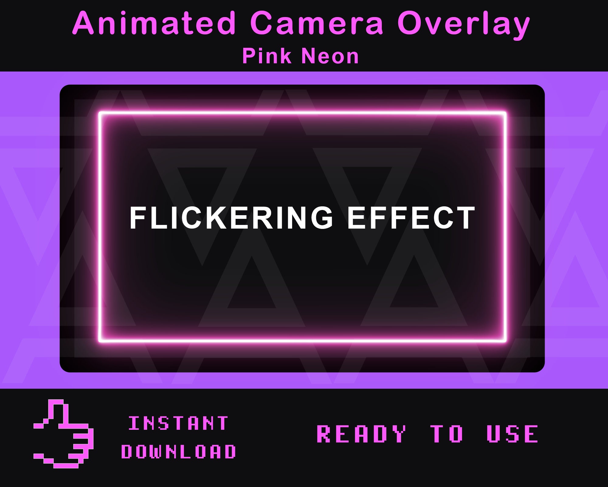 Twitch Animated Camera Overlay Pink Neon Webcam Border With - Etsy UK