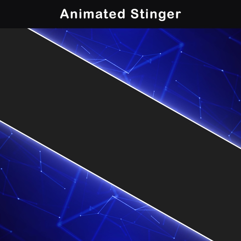 May include: Abstract blue background with a black diagonal line. The background is made up of a network of white lines and dots.