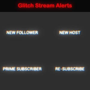 Animated Glitch Stream Alerts Pack for Twitch | 10 Unique Animated Alerts for Twitch Streamers | Glitch Effect Stream Overlays image 4