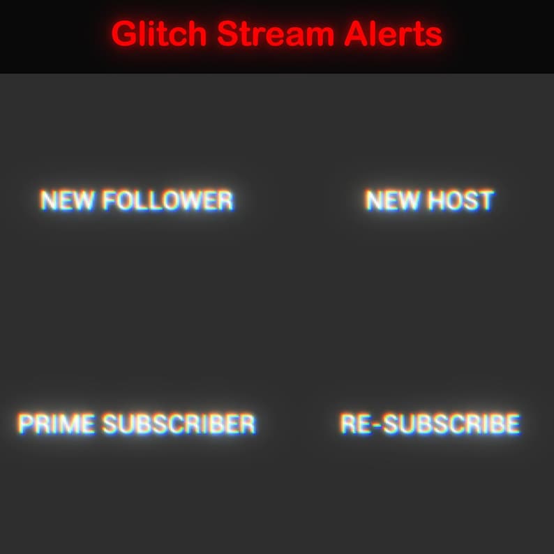Animated Glitch Stream Alerts Pack for Twitch | 10 Unique Animated Alerts for Twitch Streamers | Glitch Effect Stream Overlays image 4