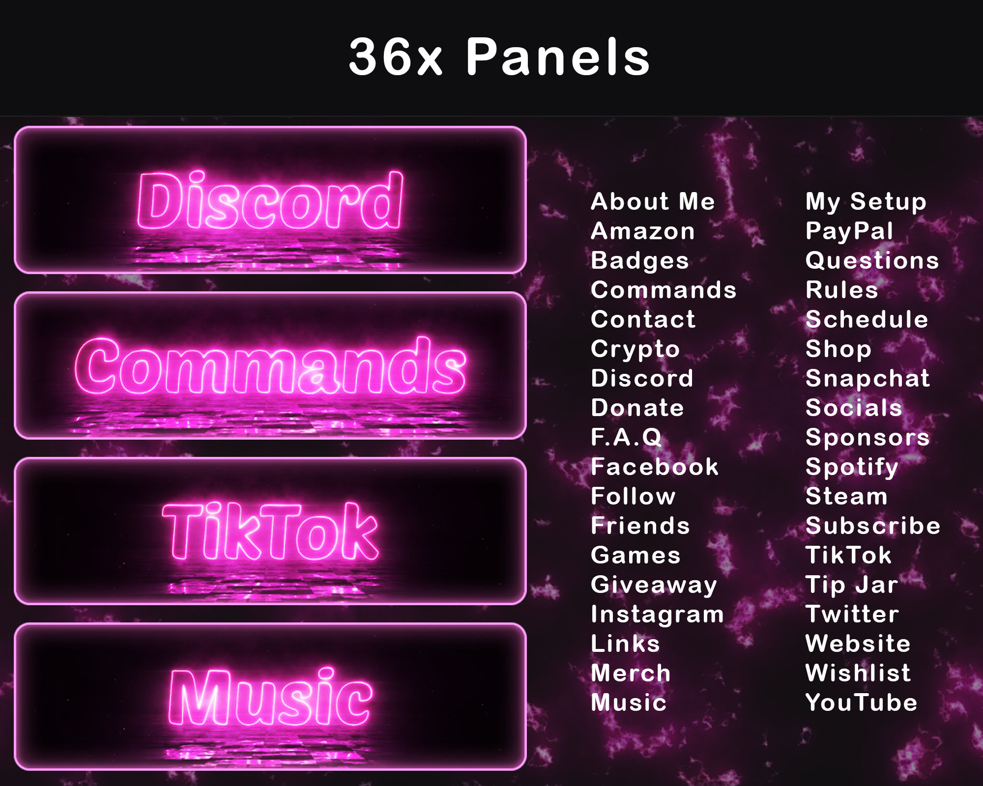 Twitch Overlay Animated Package Pink Neon | Stream Overlay | Animated  Twitch Alerts | Webcam Overlay | Twitch Panels | Stinger | Chat Box - Etsy