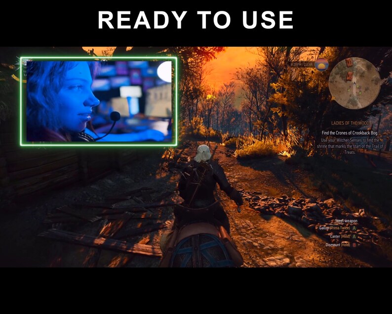 Twitch Animated Camera Overlay Green Neon cam Border With Flickering Effect Green Neon cam