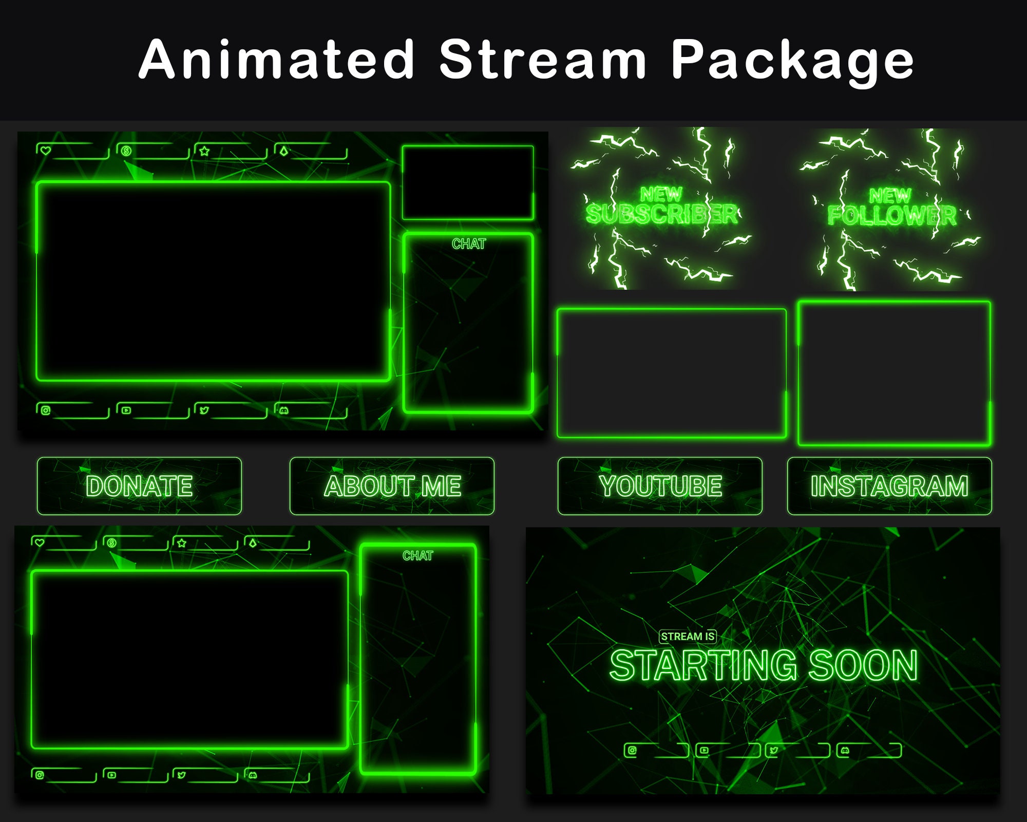 Raccoon Midnight – Twitch Stream Overlay Package (Alerts/Webcam