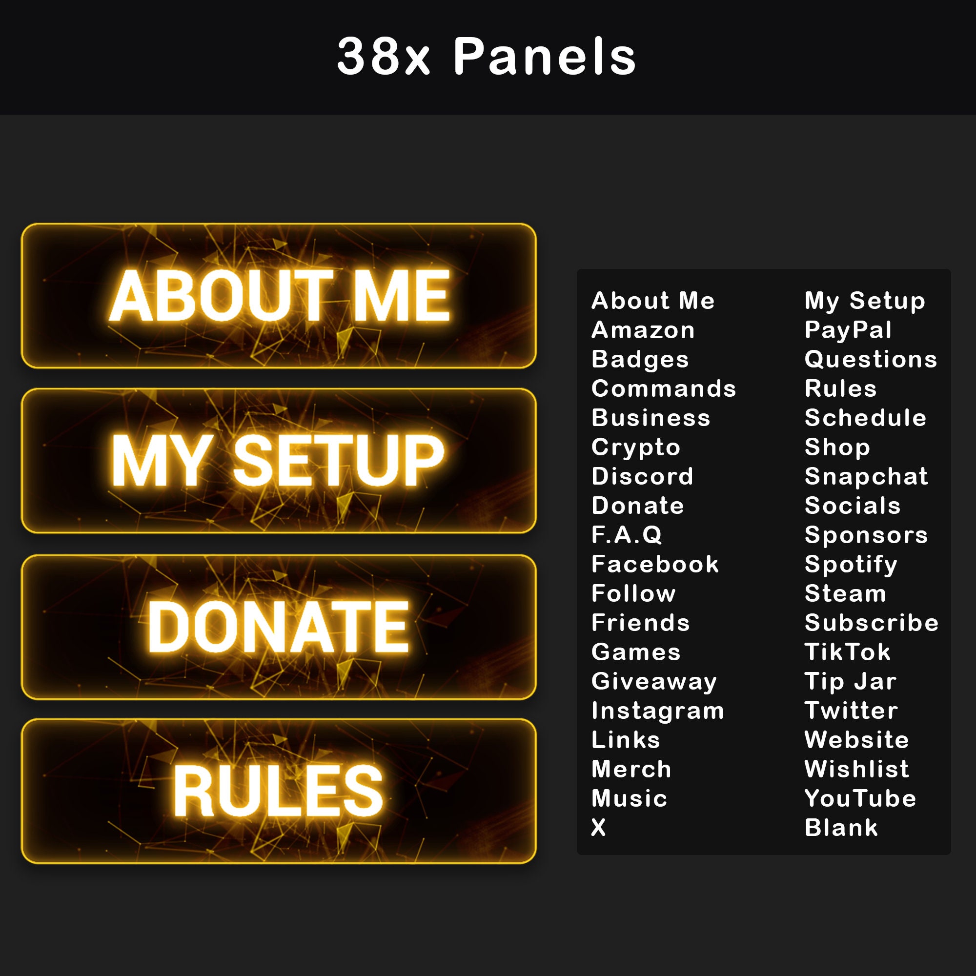 Animated Stream Package Orange | Minimal Twitch OBS Overlay Pack, Animated  Alerts, Animated Screens, Panels, Stinger Transition, Neon, Gold - Etsy