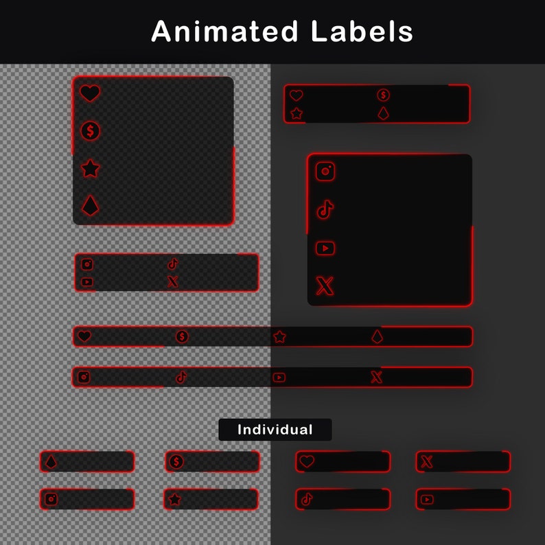 Animated Twitch Overlay Package, Minimalist Stream OBS Overlay for ...