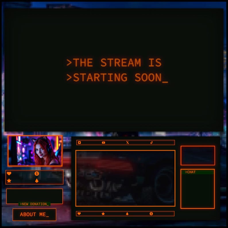 Computer Terminal Overlay Retro Twitch Overlay Package, Animated 80s CRT Stream Overlays for OBS ...