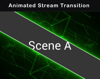 Green Neon Style Animated Stream Transition | Twitch Stinger for OBS Studio, Streamlabs