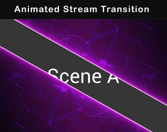 Purple Neon Style Animated Stream Transition | Twitch Stinger for OBS Studio, Streamlabs