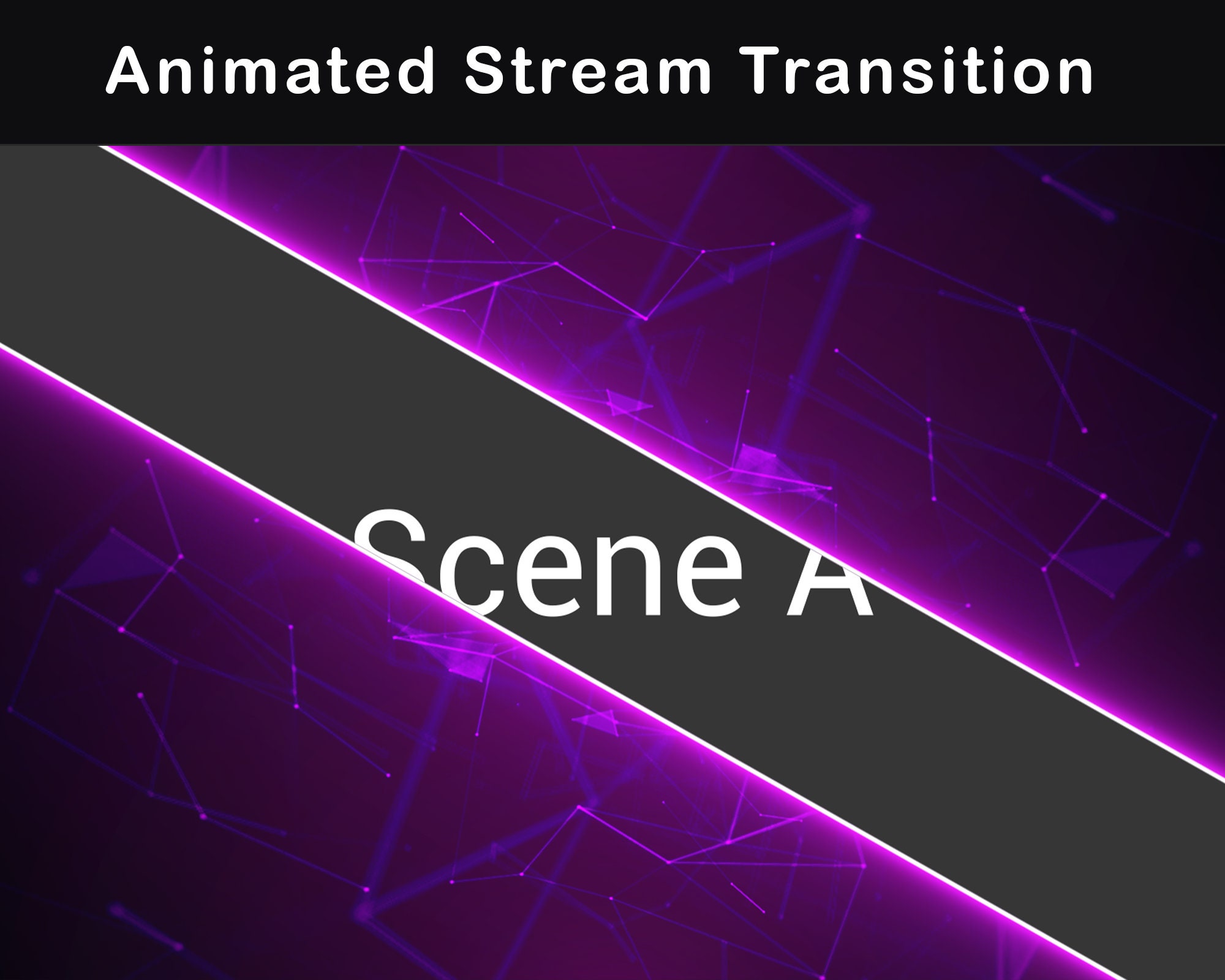 Stream Transition Sticker Purple Neon Style Animated Stream Transition | Twitch Stinger for OBS ...
