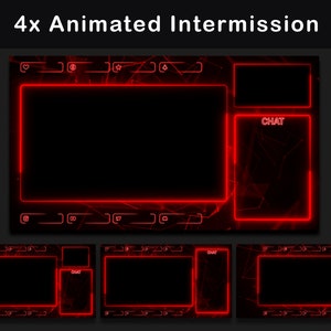 Animated Stream Package Dark Red Twitch Overlay Animated Alerts ...