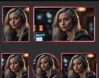 Animated Neon Red Webcam Overlays | Twitch Webcam Borders | Webcam Frames, Rounded Corners, YouTube, Kick, Facebook, For OBS and Streamlabs