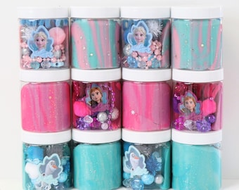 Winter snow princess Playdough party favors, Playdough jars, winter-land birthday, party favors for kids, playdough kits, girl party favors