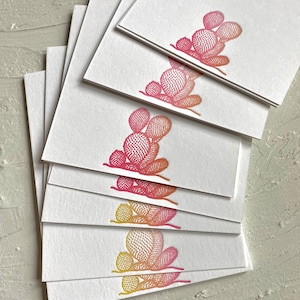 Rainbow Cactus Card Letterpress Blank