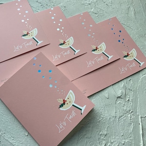 Let’s Toast Foil Chanpagne Card Blank Inside
