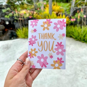 Danke gefaltete Karten, Dankeskarten mit Blumen, Karten mit Umschlägen, innen leer, Packung mit zehn Karten mit zehn weißen Umschlägen