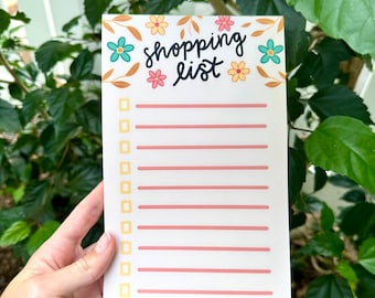 Shopping List Notepad, Grocery List, Notepad, Checklist, Custom Grocery, Hand Illustrated Notepad