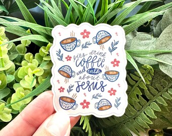 Pegatinas de café y Jesús, Pegatinas de fe, Pegatinas bíblicas, Pegatinas de papelería, Pegatinas para álbumes de recortes, Pegatinas para diarios, Amantes del café